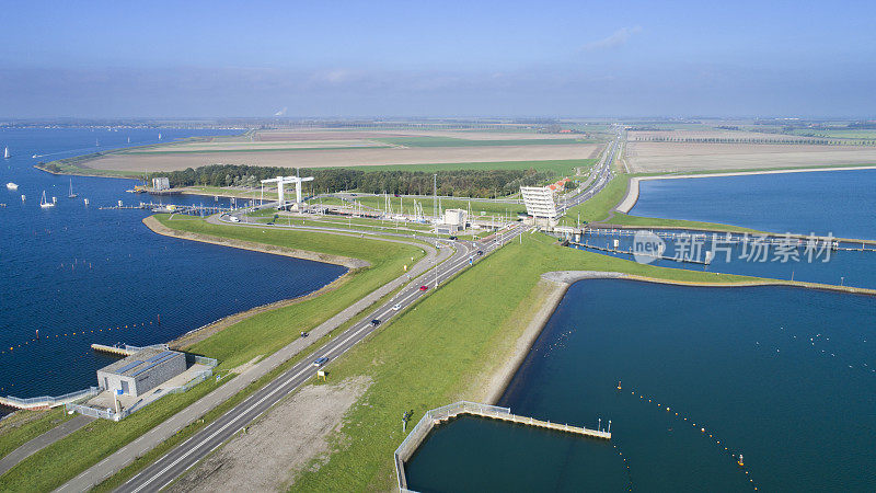 水闸复合体，东部Scheldt -鸟瞰图